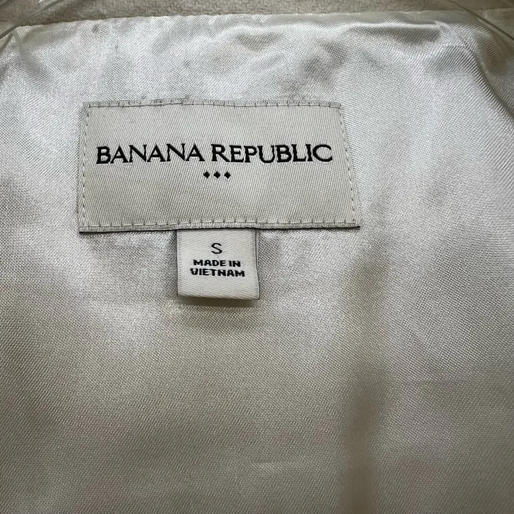 Banana Republic Pea Coat Women's Size S White 48% Wool Classic Elegant Preppy - Picture 7 of 11
